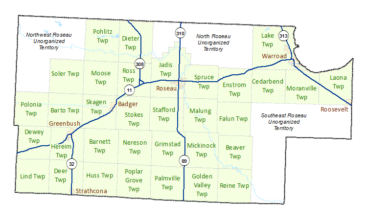 Roseau County Maps